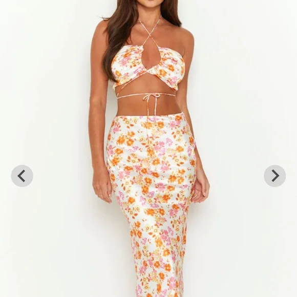 Beginning Boutique Skirts Floral Maxi Skirt Set Poshmark